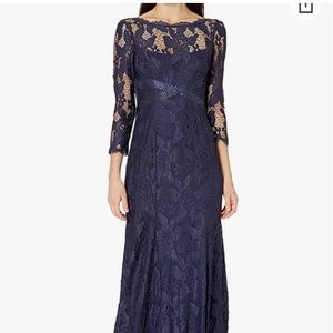 Stunning size 14 Adrianna Papell vibrant blue beaded detail like new